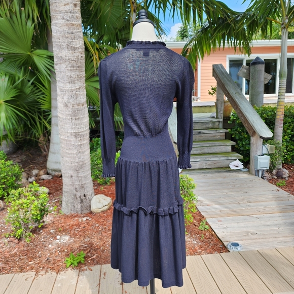 Marc Jacobs Buttondown Ruffle Drop Waist Victorian Witchy Sweater Dress Sz XS - Picture 10 of 12